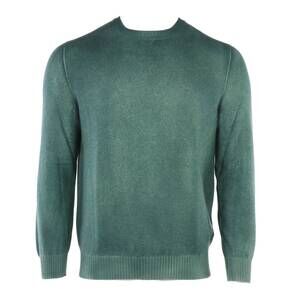 NEW FEDELI men's pop hand-sprayed cashmere crewneck in dark green